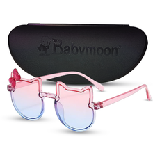 Load image into Gallery viewer, Babymoon Baby Boys Girls Cat Style Unisex Kids Sunglasses with Case | Baby Return Gift Set | Blue-Pink