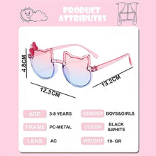 Load image into Gallery viewer, Babymoon Baby Boys Girls Cat Style Unisex Kids Sunglasses with Case | Baby Return Gift Set | Blue-Pink