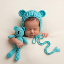 Load image into Gallery viewer, Babymoon Bear Teddy with Cap New Born Baby Photography Shoot Props Costumes