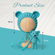 Load image into Gallery viewer, Babymoon Bear Teddy with Cap New Born Baby Photography Shoot Props Costumes