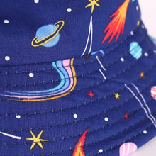 Load image into Gallery viewer, Babymoon Space Bucket Baby Boys Girls Kids Summer Cap with Head String Sun Beach Hat | Blue | 2-6 Year