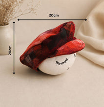 Load image into Gallery viewer, Babymoon Set of 2 | Gentleman French Cap with Bow | Baby Photoshoot Props | Black-Red