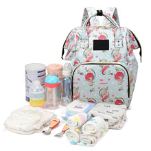 Load image into Gallery viewer, Babymoon Mother Diaper Bag Lightweight Multifunctional Travel Unisex Diaper Backpack | Blue Mermaid
