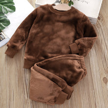 Load image into Gallery viewer, Babymoon Set of 2 | Baby Sleepwear Nightsuit Kid’s Nightdress T-shirt with Pants Pajamas Winter Sweater | Brown