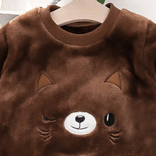 Load image into Gallery viewer, Babymoon Set of 2 | Baby Sleepwear Nightsuit Kid’s Nightdress T-shirt with Pants Pajamas Winter Sweater | Brown