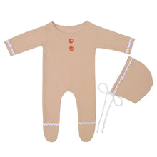 Load image into Gallery viewer, Babymoon Set of 2 | Baby Bodysuit & Cap | Baby Photoshoot Props | Costumes | Brown