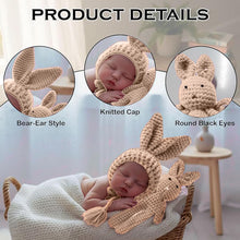 Load image into Gallery viewer, Babymoon Rabbit Toy with Cap New Born Baby Photography Shoot Props Costumes | Coffee