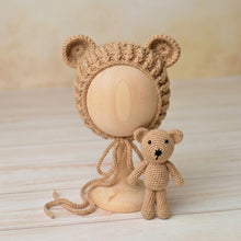 Load image into Gallery viewer, Babymoon Bear Teddy with Cap New Born Baby Photography Shoot Props Costumes