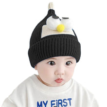 Load image into Gallery viewer, Babymoon Cartoon Angry Birds Woolen Winter Kids Cap Hat | Black

