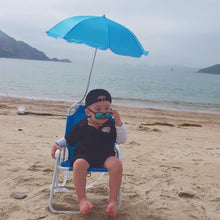 Load image into Gallery viewer, Babymoon Beach Lounge Chair with Umbrella Baby Photography Props - Blue