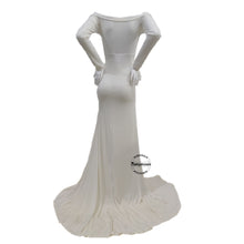 Load image into Gallery viewer, Babymoon Off Shoulder Full Sleeve Maternity Gown Dress - White
