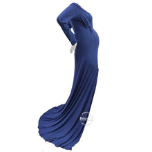Load image into Gallery viewer, Babymoon Off Shoulder Full Sleeve Maternity Gown Dress - Blue
