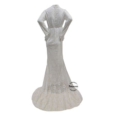 Load image into Gallery viewer, Babymoon High Neck Full Sleeve Maternity Gown Dress - White
