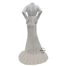 Load image into Gallery viewer, Babymoon High Neck Full Sleeve Maternity Gown Dress - White