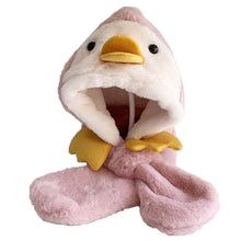 Load image into Gallery viewer, Babymoon Duck Winter Fleece Soft Cap with Scarf | Pink