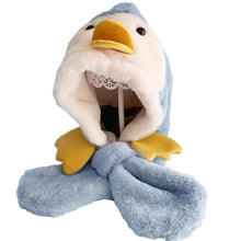 Load image into Gallery viewer, Babymoon Duck Winter Fleece Soft Cap with Scarf | Blue
