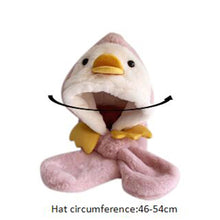 Load image into Gallery viewer, Babymoon Duck Winter Fleece Soft Cap with Scarf | Pink
