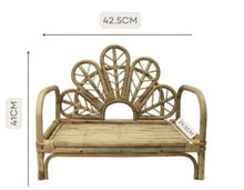 Load image into Gallery viewer, Babymoon Rustic Cane Floral Sofa | Wooden Properties | Baby Photography Props