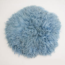 Load image into Gallery viewer, Babymoon Round Wool Flokati Fur Blanket | Photoshoot Props | Blue