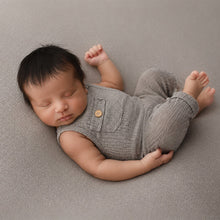 Load image into Gallery viewer, Babymoon Baby Boys Cotton Sleeveless Bodysuit with Wooden Button on Chest Pocket | Baby Photoshoot Props | 0-1 Month