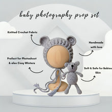 Load image into Gallery viewer, Babymoon Bear Teddy with Cap New Born Baby Photography Shoot Props Costumes