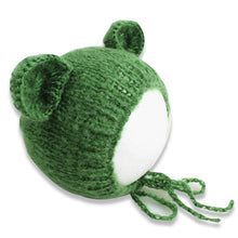 Load image into Gallery viewer, Babymoon Knitted Mohair Baby Hat Cap | Baby Photoshoot Props | 0-3 Months | Green