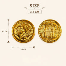 Load image into Gallery viewer, Babymoon 100pcs Gold Pirate Treasure Coins (3.2cm) for Baby Photoshoot Props, Kids | Decorative Add-ons