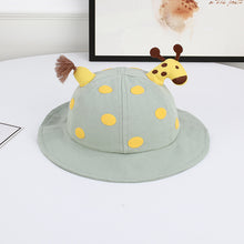 Load image into Gallery viewer, Babymoon Giraffe Baby Boys Girls Kids Summer Cap with Head String Doted Beach Hat | Green | 2-6 Year
