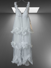Load image into Gallery viewer, Babymoon Fluffy Off Shoulder Maternity Gown Dress | White