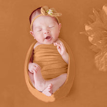Load image into Gallery viewer, Babymoon Set of 2 | Milk Velvet Stretchable Wrap with Layer | Baby Photoshoot Props | Coffee