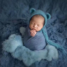 Load image into Gallery viewer, Babymoon Rabbit Fur | Basket Filler | Baby Photography Props | Sky Blue