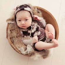 Load image into Gallery viewer, Babymoon Rabbit Fur | Basket Filler | Baby Photography Props | Dual Tone | Coffee Cream
