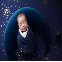 Load image into Gallery viewer, Babymoon Set of 2 | Starry Wrap and Layer | Baby Photography Props | Navy Blue