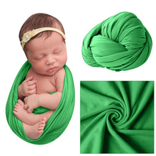 Load image into Gallery viewer, Babymoon Jersey Stretchable Baby Photography Shoot Wrap Cloth | Green