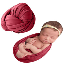 Load image into Gallery viewer, Babymoon Jersey Stretchble Baby Photography Shoot Wrap Cloth- Maroon