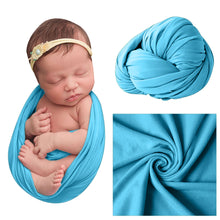 Load image into Gallery viewer, Babymoon Jersey Stretchble Baby Photography Shoot Wrap Cloth- Azure Blue
