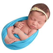 Load image into Gallery viewer, Babymoon Jersey Stretchble Baby Photography Shoot Wrap Cloth- Azure Blue
