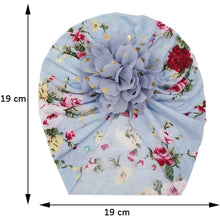 Load image into Gallery viewer, Babymoon Beanie Floral Turban Knot Kids Cap| Grey