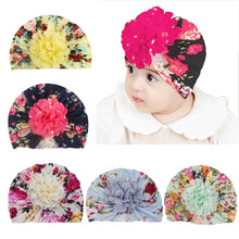 Load image into Gallery viewer, Babymoon Beanie Floral Turban Knot Kids Cap| Pack Of 5