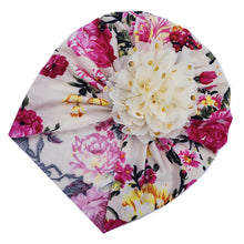 Load image into Gallery viewer, Babymoon Beanie Floral Turban Knot Kids Cap| Pink