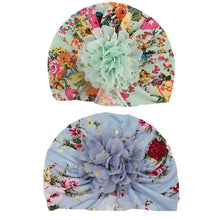 Load image into Gallery viewer, Babymoon Beanie Floral Turban Knot Kids Cap| Pack Of 2
