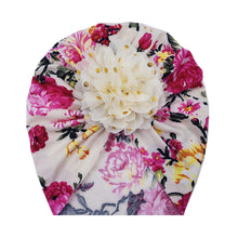 Load image into Gallery viewer, Babymoon Beanie Floral Turban Knot Kids Cap| Pack Of 2