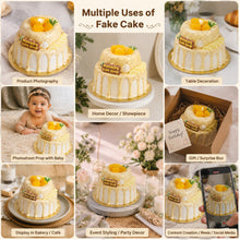 Load image into Gallery viewer, Babymoon Artificial Simulation Large Double-Tier Lemon Cake Model for Baby Photoshoot Props | Decorative Add-ons