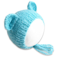 Load image into Gallery viewer, Babymoon Knitted Mohair Baby Hat Cap | Baby Photoshoot Props | 0-3 Months | Light Blue