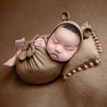 Load image into Gallery viewer, Babymoon (Set Of 4) Butterfly Ready Wrap, Jersey wrap, Pillow & Cap Baby Photography Props-Light Brown