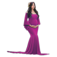 Load image into Gallery viewer, Babymoon Full Sleeve Maternity Gown Dress - Purple