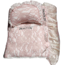 Load image into Gallery viewer, Babymoon Lace Mattress Cushion & Pillow | Posing Props | Baby Photography Props | Pink