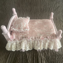 Load image into Gallery viewer, Babymoon Lace Mattress Cushion &amp; Pillow | Posing Props | Baby Photography Props | Pink
