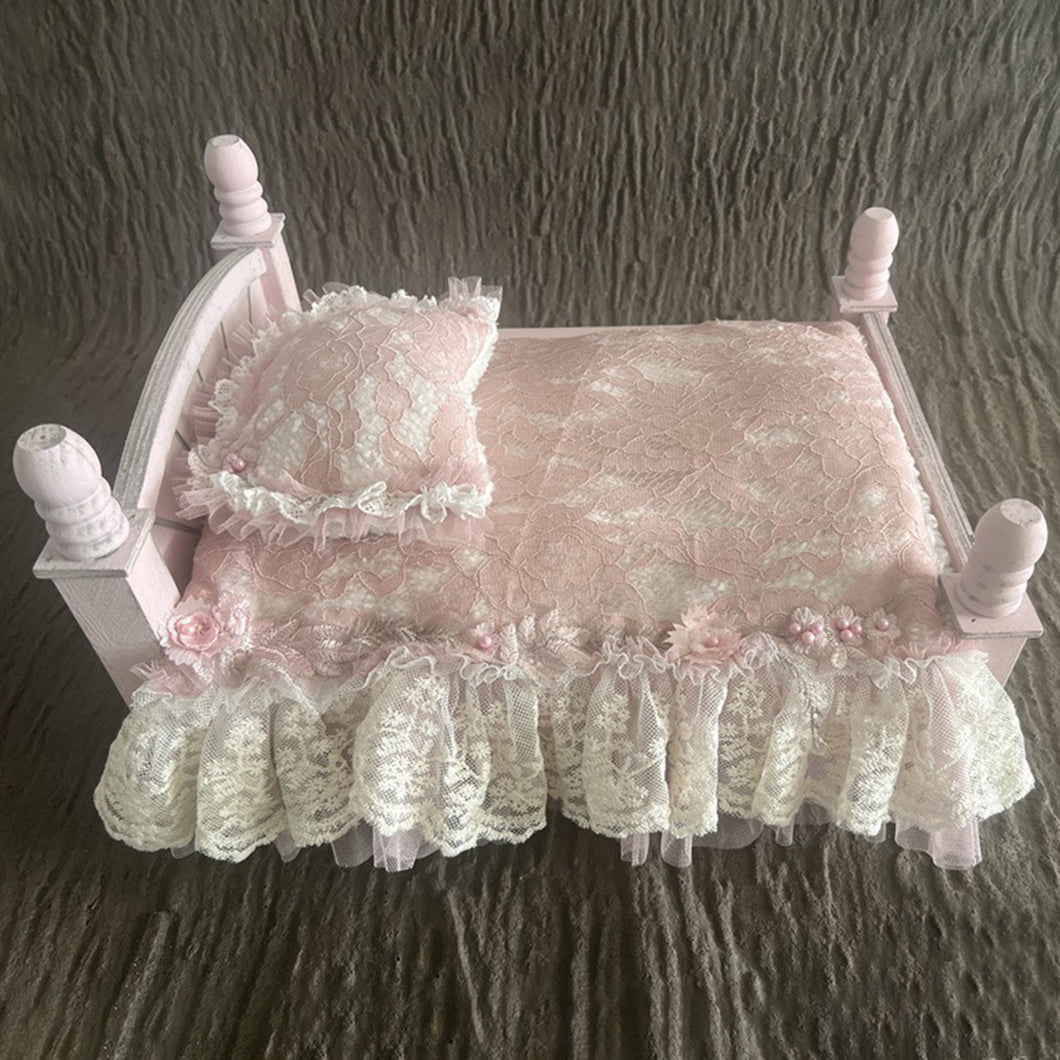 Babymoon Lace Mattress Cushion & Pillow | Posing Props | Baby Photography Props | Pink