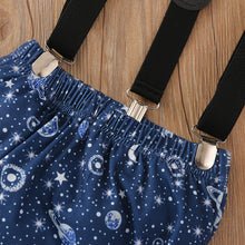 Load image into Gallery viewer, Babymoon 1st Birthday Cake Smash Outfit |Romper & Suspender Costume | 1 Yr - Blue